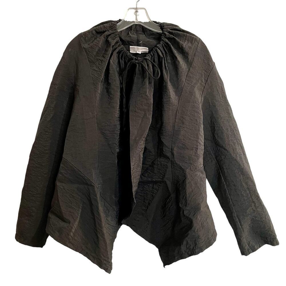 Bryn Walker Drawstring Long Sleeve Jacket Black Size Medium Laganlook Ar